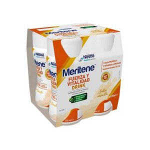 MERITENE FUERZA Y VITALIDAD DRINK 4 BOTELLAS 180 ml PACK SABOR VAINILLA